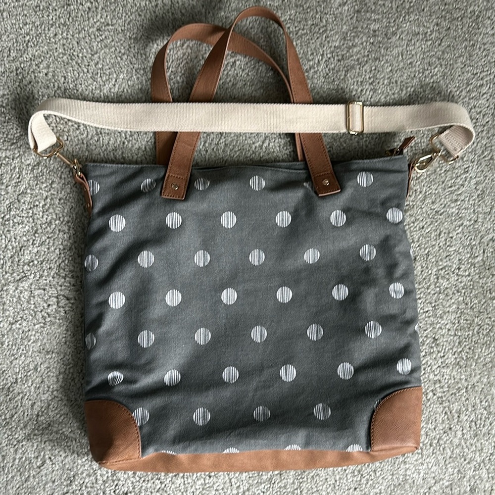 Merona Zippered Tote with Crossbody Strap